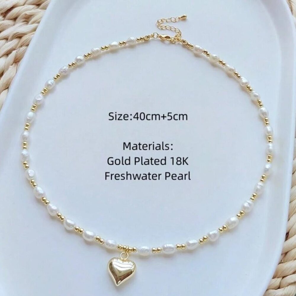 18K Gold Plated and Cultured Pearl Necklace - Picture 4 of 4